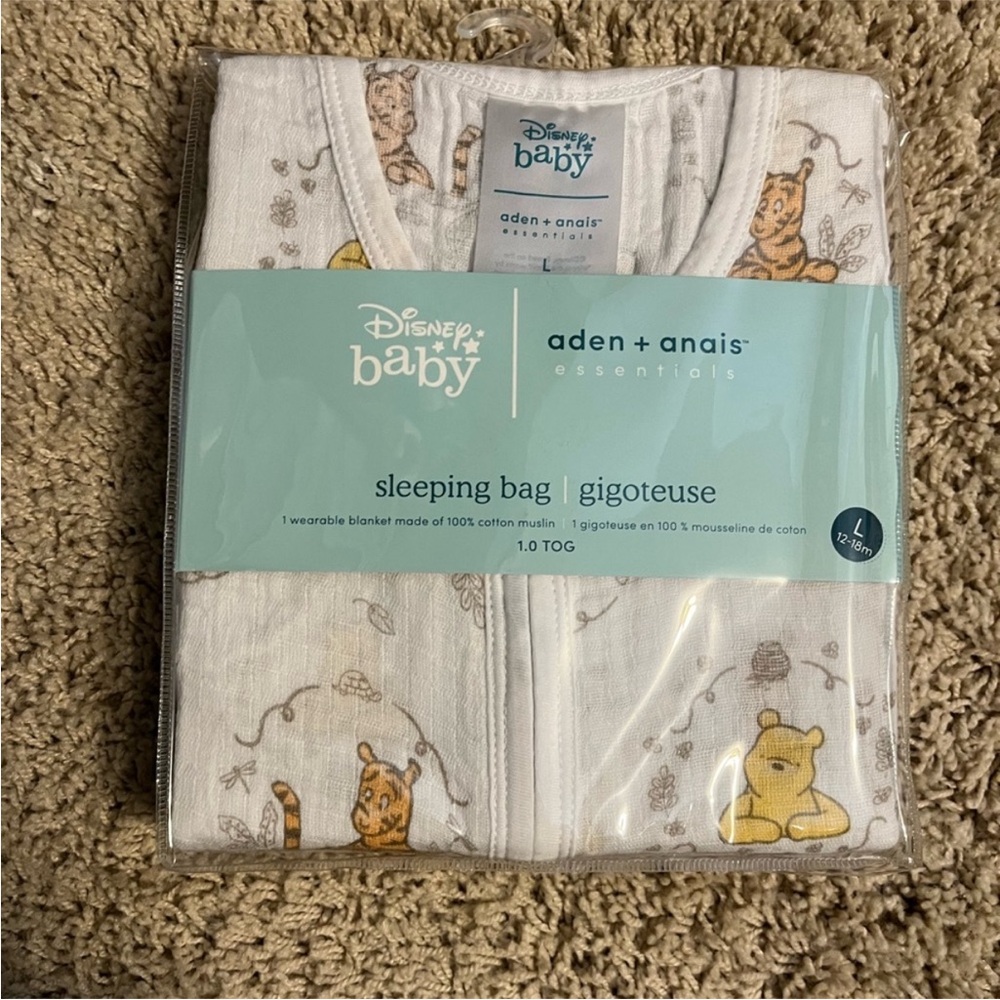 aden + anais Disney Baby Winnie the Pooh Muslin Sleeping Bag - White/Cream